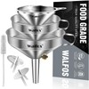 Stainless Steel Funnel, Walfos 3 Different Sizes of Kitchen funnels
