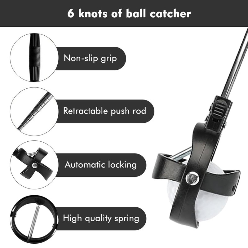 DASNTERED Telescopic Golf Ball Retriever, Golf Ball Retriever with Locking