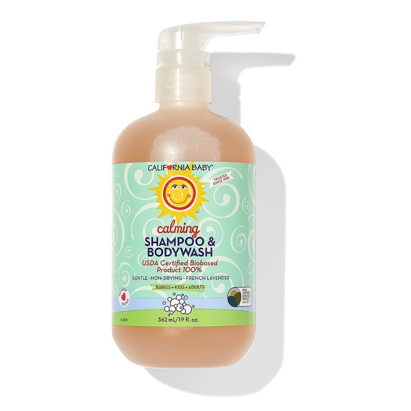 California Baby Calming Lavender Shampoo and Body Wash | 100% Plant-Based (USDA Certified) | Allergy Friendly | Baby Soap and Toddler Shampoo for Dry, Sensitive Skin | 562 mL / 19 fl. oz.