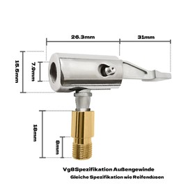 ANBOO Pack of 2 Car Valve Lever Connector Air Chuck Brass Adapter Tyre Inflator Replacement Parts for Tyre Inflation Connection High Quality Clip for Car Pneumatic Tyres