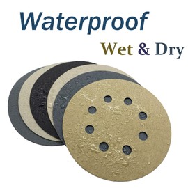 5 Inch Sanding Discs 140pcs Hook and Loop 8 Holes Wet Dry Sandpaper with 1pcs Interface Pad, Grit400 600 800 1000 1500 2000 3000 Orbital Sander Pads