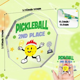 WATINC Pickleball Trophy Award for Tournament - 3PCS 1st 2nd 3rd Place Acrylic Medal Gift for Pickle Baller Competitions, Funny Inspirational Prizes Tiered Tray Tabletop Sign Decor Favors for Adults