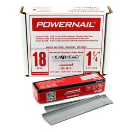 Powernail L125185 18-Gauge 1-1/4-Inch Length Powercleats L-Cleat Flooring Nails (Case of 5-1000ct boxes)
