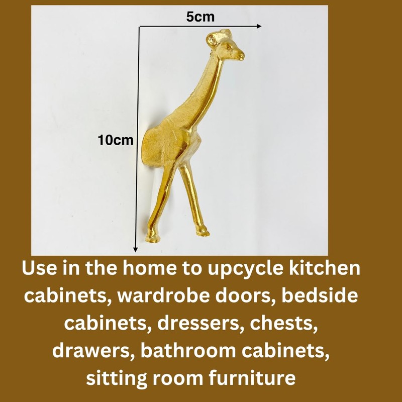 Gold Safari Animal Iron Metal Drawer Knobs (Knob, Giraffe)