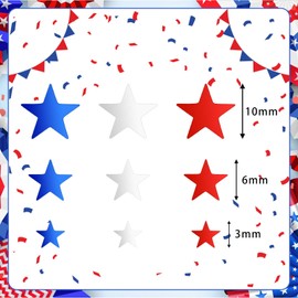 MARFOREVER Veterans Day Confetti Decorations, Patriotic Star Glitter Confetti Red White and Blue Party Scatter Confetti Sequins for Veterans Day 4th of July Memorial Day Party Supplies Table Decor