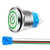Gebildet 0.87''/22mm Stainless Steel Latching Push Button Switch 12V-24V 5A