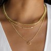 Generic Adjustable 3 Layered Necklace with Coin Pendant, Color Gold
