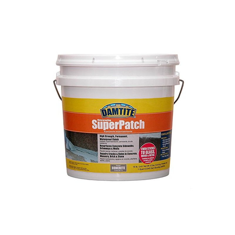 Damtite 04152 Concrete Super Patch Repair, 15 lb. Pail