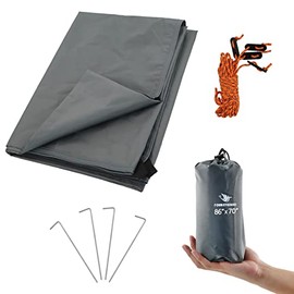 Arctic Lemmings Camping Tarp Waterproof with Carry Bag for Under Tent, Ultralight Tent Footprint for Ground Camping Hiking (86" x 70")