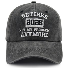 Retirement Gifts for Women Men, Retired 2025 Party Decorations Baseball Cap, Funny Birthday Gifts for Dad Mom Grandpa Grandma Friend Senior Citizen Black