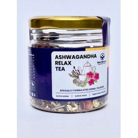 Eeva Extracts - Ashwagandha Relax Herbal Tea – Stress Support & Calm Blend | Natural Caffeine-Free Herbal Infusion | 25 gm