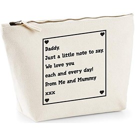 Hippowarehouse Daddy, just a little note to say, We love you each and every day From me and mummy printed make up cosmetic wash bag 18x19x9cm
