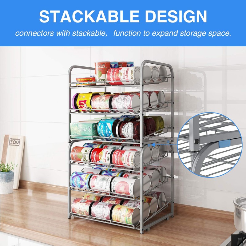AIYAKA 3 Tier Stackable Can Rack Organizer,for food storage,kitchen cabinets