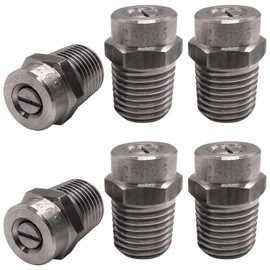 25025 Surface Cleaner Tips for Pressure Washer Nozzles with 2.5 Orifice, 4000 PSI, 1/4'' Male NPT, Stainless Steel (6 Pack)