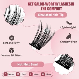 Azenlo Natural Lash Clusters Kit Wispy Eyelash Clusters 120 pcs Cluster Eyelash Extensions C Curl Individual Lashes 10-16 mm Mix Length Natural Look (Natural 50D KIT 120 Pcs)