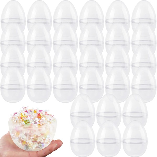Restroma 30 Pack 6 Inch Large Clear Easter Eggs Plastic