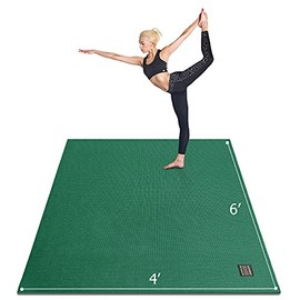 Gxmmat Large Yoga Mat 72"x 48"(6'x4') x 7mm for Pilates Stretching Home Gym Workout, Extra Thick Non Slip Anti-Tear Exercise Mat, Use Without Shoes