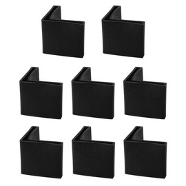 sourcing map 38mm x 38mm Angle Iron Foot Pads L Shaped Plastic Furniture Leg Caps End Covers Floor Protector Black 8 Pcs