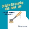 Afnax Dish Brush with Handle Built in Scraper, Bamboo Scrubbing