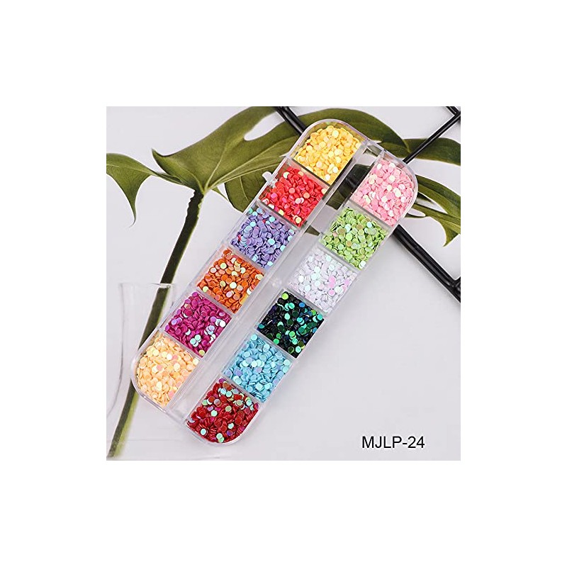 12 Colours Mixed Colourful Ultra-Shiny Ultra Slim Nail Patches