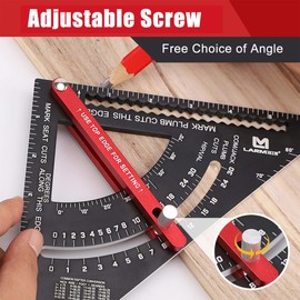 LARMEIL Carpenter Square 7 inch Woodworking Tools Smart Square, Adjustable Square Rafter Square Carpenter Tools, Combination Square Framing Square, Aluminium Carpentry Squares, Gift for Carpenters