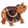 Purpledip Handmade Wooden Elephant Statue (12343)