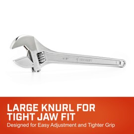 Crescent Adjustable Tapered Handle Wrench - Carded - Home Improvement, Garage & Mechanic Versatile Hand Tool - 18" - AC218VS