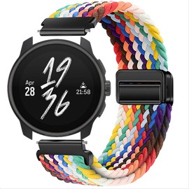 GIOPUEY Bracelet Compatible with Suunto Race S 45 mm, Braided Nylon Bracelet [Unisex] Elastic Replacement Strap - Colourful-B