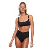 TRENDYOL Women's V Cut High Waist Bikini Bottoms, black