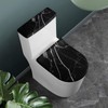 KUIFORTI Black Toilet Seat Cover Marble Toilet Cover Set 2