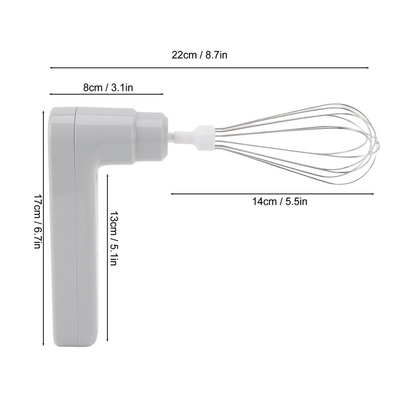 Electric Egg Beater 800mah Rechargeable Cordless Hand Blender Efficient Handheld