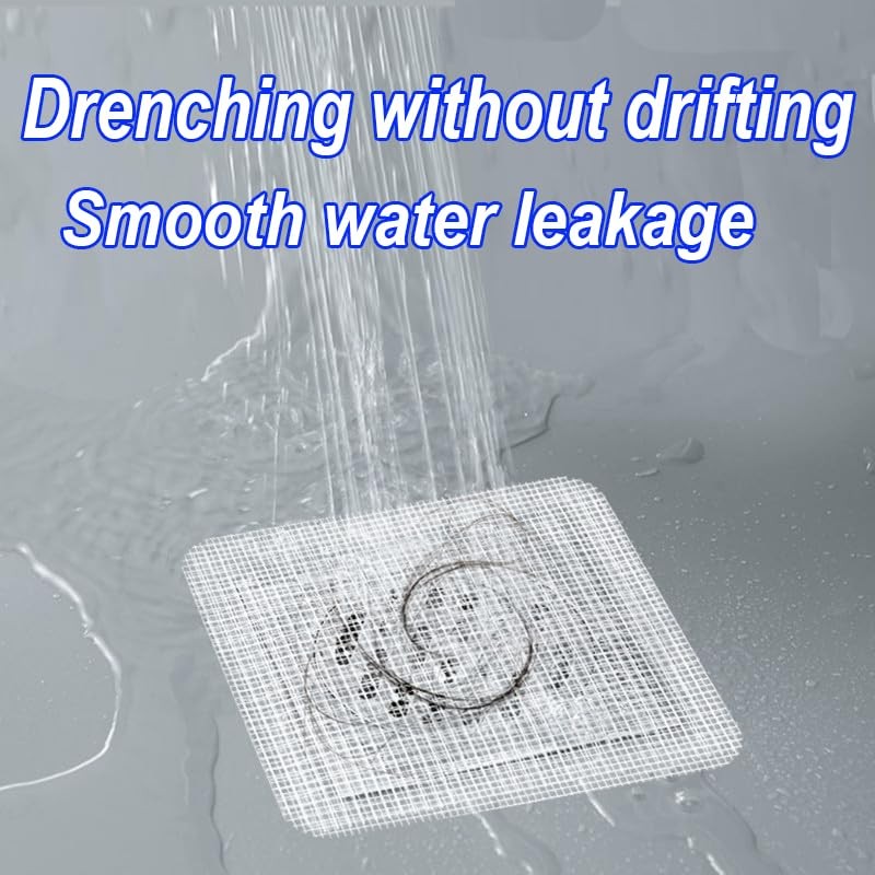 24pcs Disposable Shower Drain Cover 4"x4" Mesh Stickers, Anti-Clog Filter,