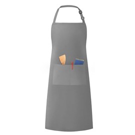 LivinEase Unisex Adjustable Bib Aprons - Stylish Grey Chef Aprons with Double Pockets for Men and Women – Ideal for Cooking, Gardening, and Barbecue Aprons (Pack of 1)