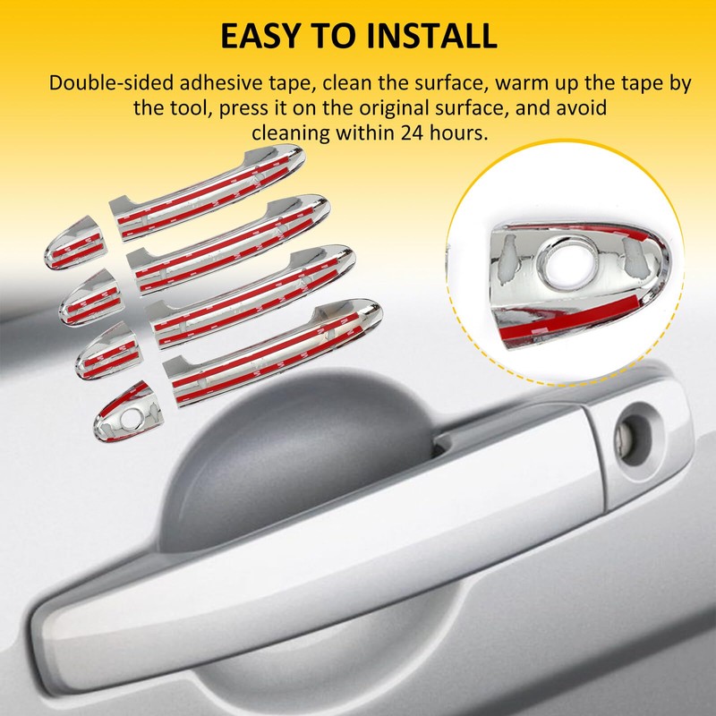 OCPTY 4PCS Door Handle Covers for 2010-2012 for Hyundai Santa