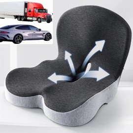 Memory Foam Truck Seat Cushion for Truck Driver – Ergonomic Driver Seat Cushion with Lumbar Support, Ideal Car Seat Cushions for Driving, Cushion Lab Certified