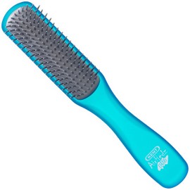 Kent AHGLO01 Airhedz Glo Half Round Narrow Detangling Hair Brush - Aqua