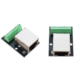 XIFUHUI 2pcs RJ45 Ethernet Breakout Board Single Socket Adapter, 2.54 mm Pitch 8-Pin RJ45 Screw Connection, RJ45 Single Socket to 8 Pins Adapter