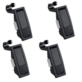 STHang-D 4PCS Compression Latch Lock Trigger Latch Lock, Zinc Alloy Adjustable Lever Hand Operated Compression Latch with Raised Trigger, Non-Locking, Flush Lever Latch (Black)