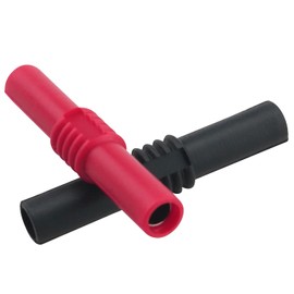 ZZLZX 12PCS Female to Female Banana Plug Insulated Plug Connector Red Black Adapter Extension 4mm for Banana Plug Extension Coupler for Multimeter Speaker Hi Fi