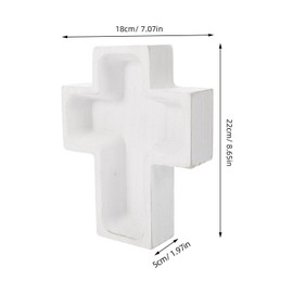 VOSAREA Wooden Serving Tray Cross Shaped Serving Tray Wood Appetizer Cheese Plates Charcuterie Board Fruit Tray Snacks Plate Dish Food Platter for Home Kitchen (White)