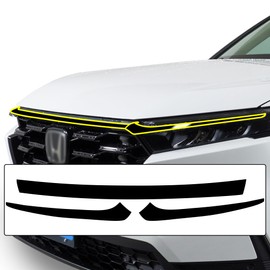 BOGAR TECH DESIGNS Front Chrome Delete Overlay Compatible with Honda CR-V 2023 2024, Gloss Black