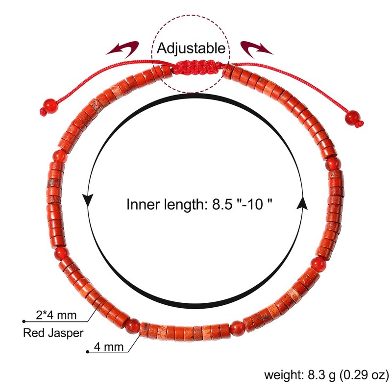 Jewever Genuins Gems Coin-Shaped Anklet Healing Crystals and Gemstones Beach