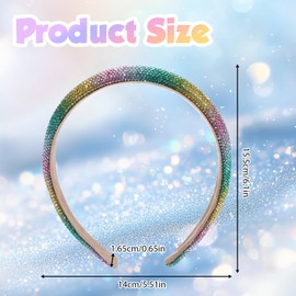 Rhinestone Headband, Glitter Crystal Headband Colorful Fashion Jeweled Headbands Hairband Sparkle Hair Accessories for Women Girls Birthday Wedding Gifts