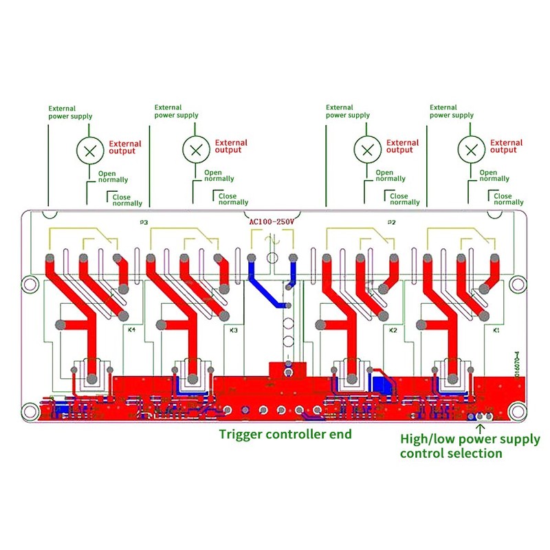 4 Channel Relay Module High Low Level Trigger DC 5V