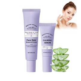 Sensitive Hair Removal Cream for Women - Gentle Facial & Upper Lip Hair Remover - Depilatory Cream with Shea Butter & Aloe Vera - Fast Acting in 5 Minutes, Painless Face Hair Remover Cream