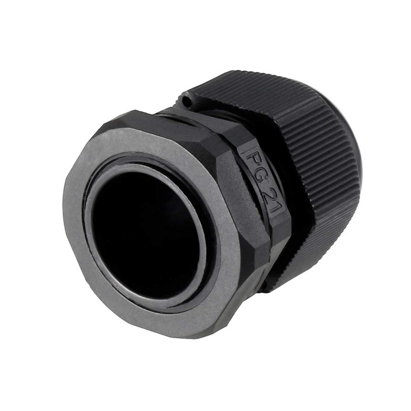 sourcing map PG21 Cable Gland Waterproof Plastic Joint Adjustable Locknut