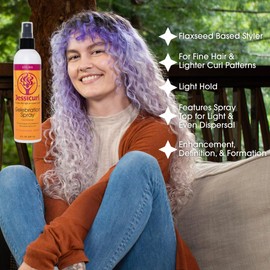 Jessicurl, Gelebration Spray, No Fragrance Added, 2 Fl oz. Curl Enhancer for Fine Hair with Flaxseed Extract, Curl Styler for Wavy Hair, Curly Hair Products