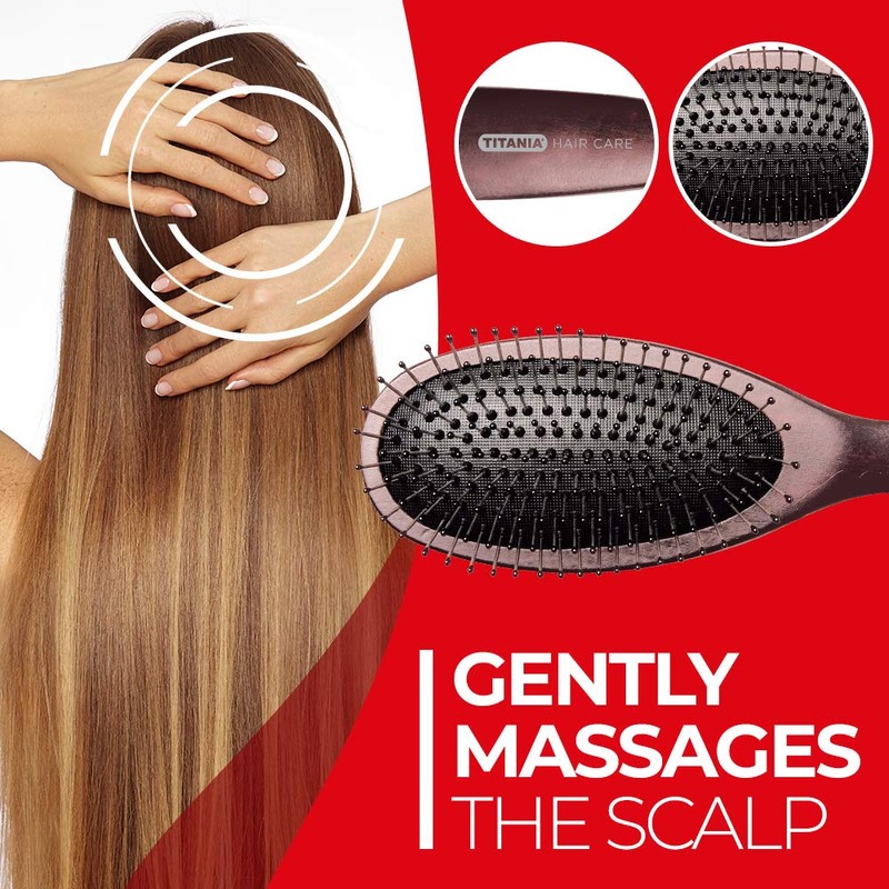 Titania Wire Large Wooden Massage Brush, 9 Rows 88 g Pack of