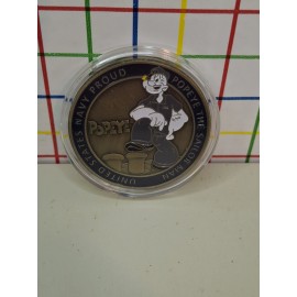 CPO USN Classic Colored POPEYE THE SAILOR MAN Navy Proud Chief Challenge Coin