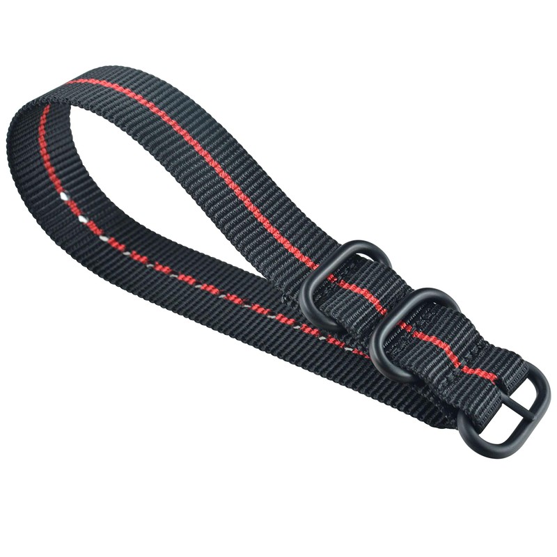 [MZBUTIQ] Nylon Watch Band Replacement Thick 3 Rings (18mm, 19mm,